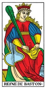 2 of Wands: Mars in Aries: The Adventure Begins - 27 Queen of Wands - Tarot de Marseilles