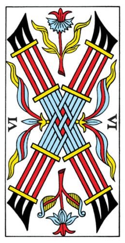 5-6-7 of Wands - Saturn-Jupiter-Mars in Leo Decans: Three Kings Breaking Cycles - 35 6 of Wands - Tarot de Marseille
