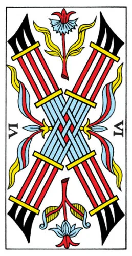 5-6-7 of Wands - Saturn-Jupiter-Mars in Leo Decans: Three Kings Breaking Cycles - 35 6 of Wands - Tarot de Marseille