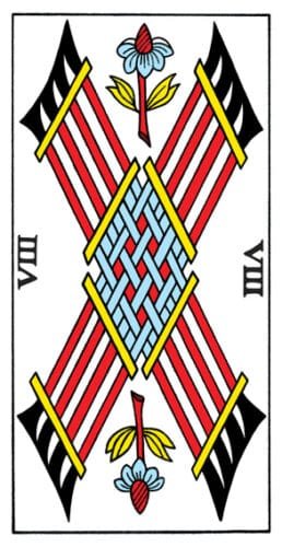 8 of Wands - Tarot de Marseille
