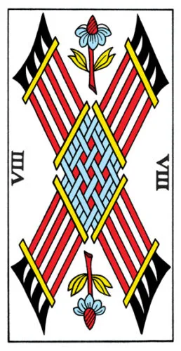 8 of Wands - Tarot de Marseille