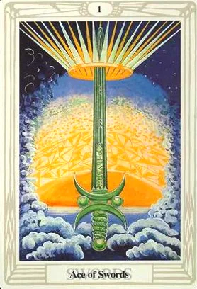 8-9-10 of Cups: Saturn-Jupiter-Mars in Pisces Decans: Dissolving Delusions and Detachment - 53 Ace of Swords - Root of the Powers of Air - Thoth