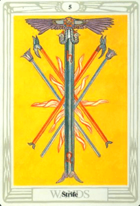 5 of Wands - Strife - Thoth Tarot