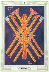 7 of Wands - Valor - Thoth Tarot