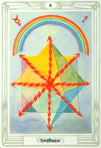 8 of Wands - Swiftness - Thoth Tarot