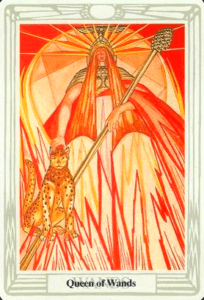 2 of Wands: Mars in Aries: The Adventure Begins - 28 Queen of Wands - Thoth Tarot