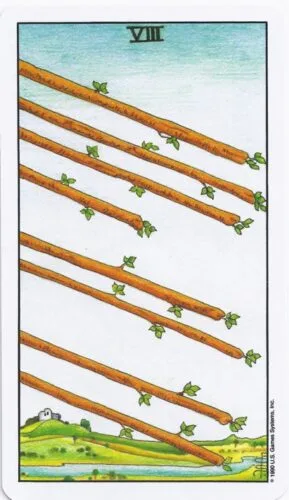 8 of Wands - Rider-Waite-Smith Tarot