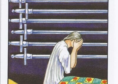 Nine in the Tarot Cards - Culmination of Evolution - 7 9 of Swords - Rider-Waite-Smith Tarot