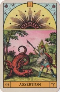 3 of Wands: Sun in Aries: Slay The Dragon - 3 Sun in Aries - Assertion - Oracle of the Radiant Sun
