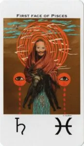 8-9-10 of Cups: Saturn-Jupiter-Mars in Pisces Decans: Dissolving Delusions and Detachment - 16 Pisces Decan 1 - Saturn in Pisces - Picatrix Decans Deck