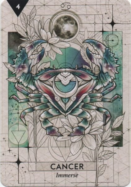 2-3-4 of Cups - Venus-Mercury-Moon in Cancer Decans - Exploring Emotional Security - 2 Cancer - Immerse - Starcodes Astro Oracle Deck
