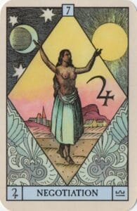 2-3-4 of Swords: Moon-Saturn-Jupiter in Libra Decans: Balanced Perspectives - 23 Jupiter in Libra - Negotiation - Oracle of the Radiant Sun