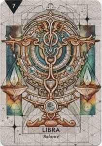 2-3-4 of Swords: Moon-Saturn-Jupiter in Libra Decans: Balanced Perspectives - 2 Libra - Balance - StarCodes Astro Deck