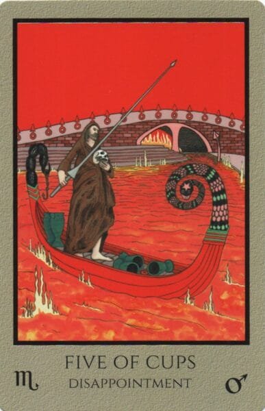 5-6-7 of Cups: Mars-Sun-Venus in Scorpio Decans: Murky Deep Dive - 15 5 of Cups - Disappointment - Telos Tarot