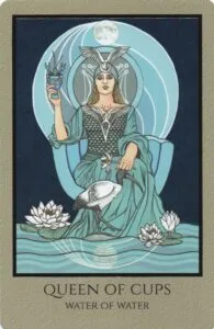 2-3-4 of Cups - Venus-Mercury-Moon in Cancer Decans - Exploring Emotional Security - 59 Queen of Cups - Telos Tarot