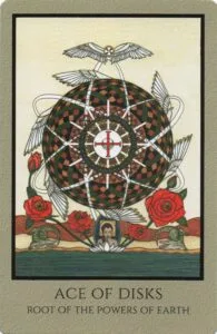 3 of Wands: Sun in Aries: Slay The Dragon - 26 Ace of Pentacles - Telos Tarot