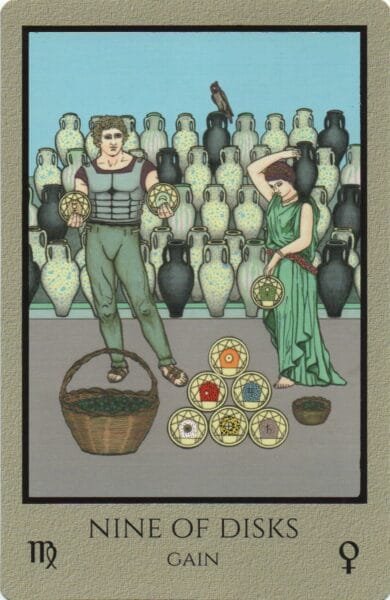 8-9-10 of Pentacles: Sun-Venus-Mercury in Virgo Decans: Discernment Materialized - 25 9 of Pentacles - Gain - Telos Tarot