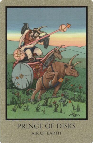 5 of Pentacles: Mercury in Taurus: Resisting Material Changes - 34 Prince of Disks - Telos Tarot