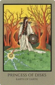3 of Wands: Sun in Aries: Slay The Dragon - 30 Princess of Disks - Telos Tarot