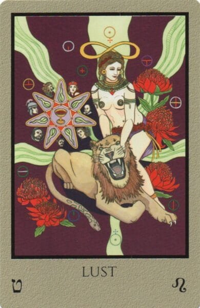 5-6-7 of Wands - Saturn-Jupiter-Mars in Leo Decans: Three Kings Breaking Cycles - 6 Lust - Strength - Telos Tarot