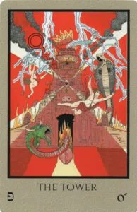 9 of Swords: Mars in Gemini: Weaponizing Mental Sharpness - 8 The Tower - Telos Tarot