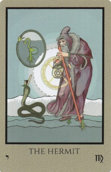 8-9-10 of Pentacles: Sun-Venus-Mercury in Virgo Decans: Discernment Materialized - 7 The Hermit - Telos Tarot