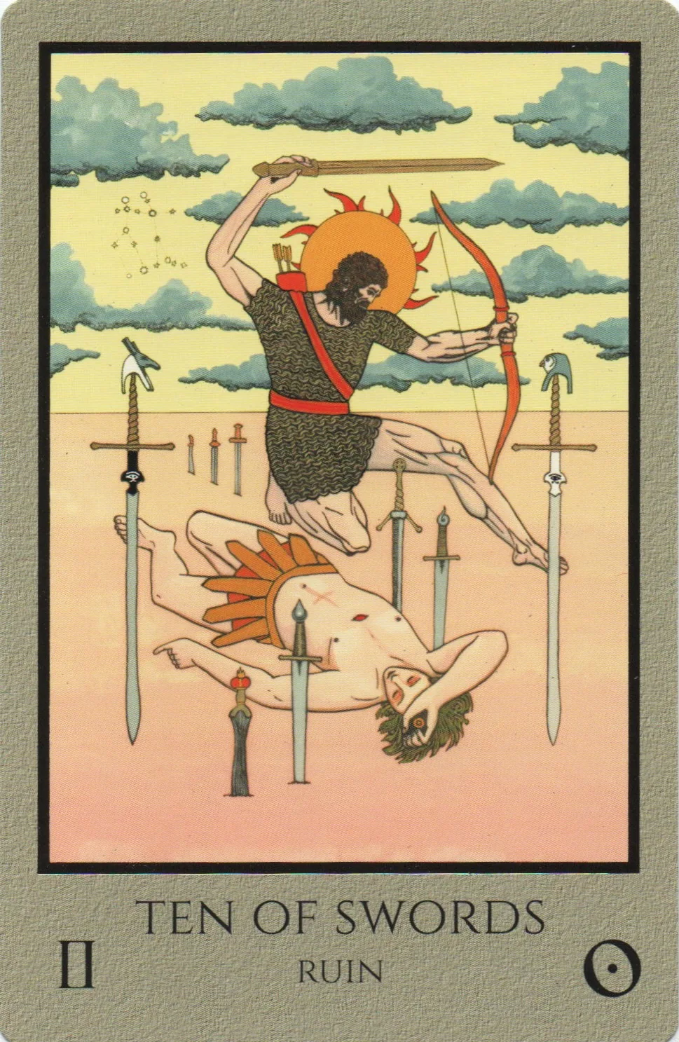 10 of Swords - Sun in Gemini - Overwhelming Mental Exhaustion - 3 10 of Swords - Ruin - Telos Tarot