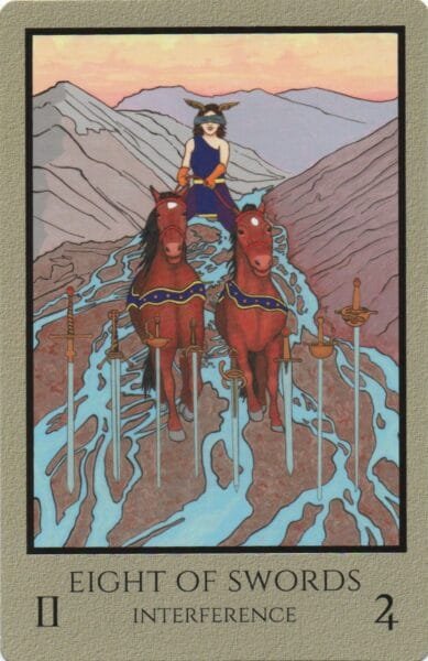 8 of Swords: Jupiter in Gemini: Disruption in Pattern Expansion - 20 8 of Swords - Interference - Telos Tarot