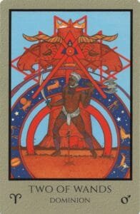 2 of Wands: Mars in Aries: The Adventure Begins - 17 2 of Wands - Telos Tarot