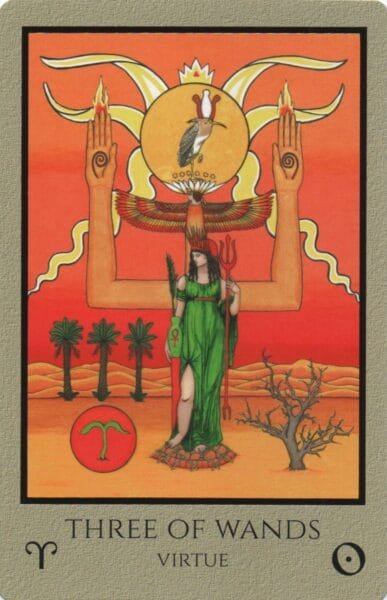 3 of Wands: Sun in Aries: Slay The Dragon - 22 3 of Wands - Telos Tarot