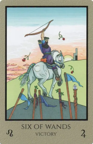 5-6-7 of Wands - Saturn-Jupiter-Mars in Leo Decans: Three Kings Breaking Cycles - 26 6 of Wands - Victory - Telos Tarot
