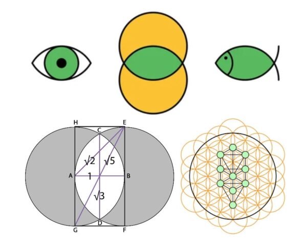 7 of Pentacles: Saturn in Taurus: Overthinking Creates Failure - 15 Vesica Piscis - Sacred Geometry