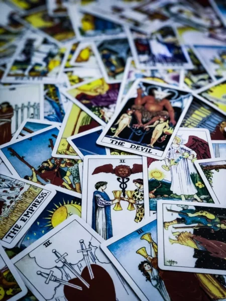 Reading Tarot Cards For Friends and Relatives - 4 A vibrant spread of tarot cards with various illustrations, ideal for divination themes.
