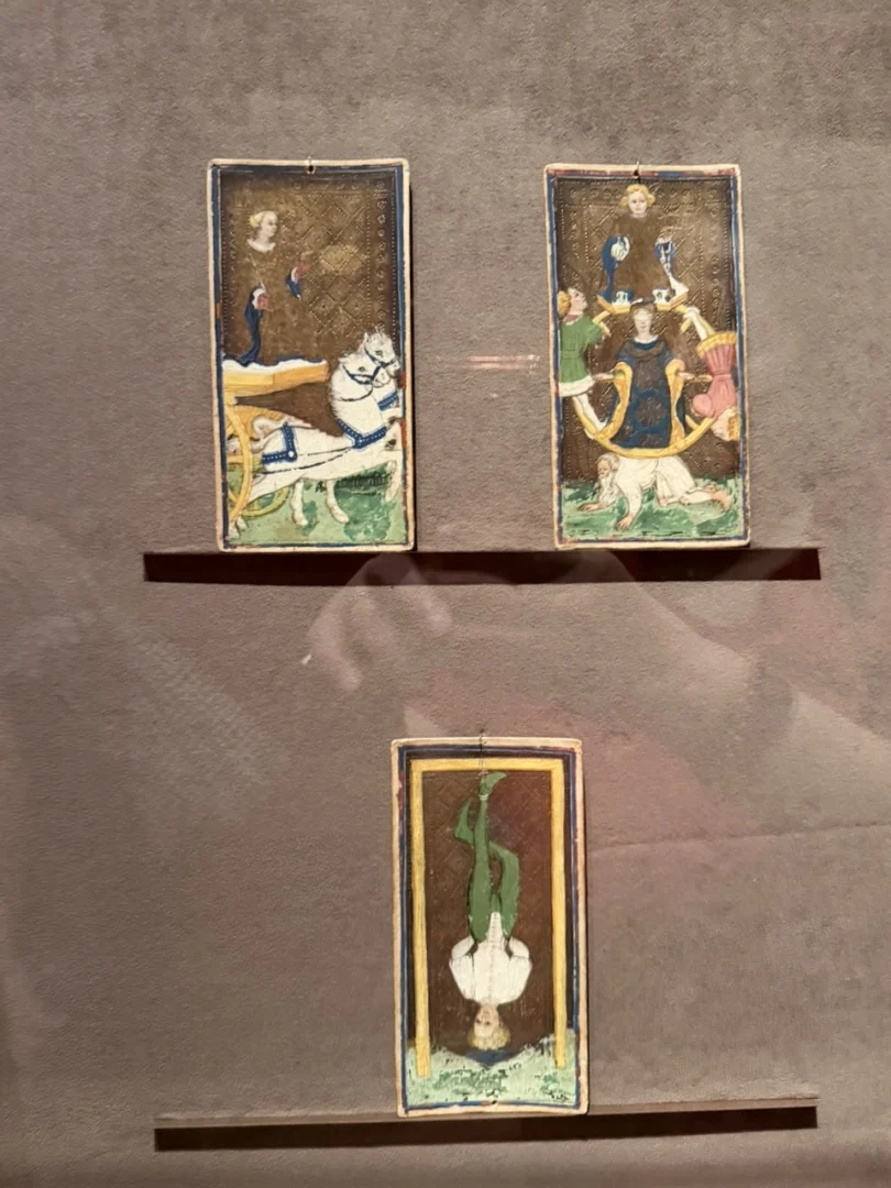 Visconti-Sforza Cards - Chariot - Wheel of Fortune - Hanged Man